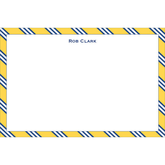 Yellow & Navy Repp Tie Flat Note Cards