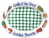 Green Gingham BBQ Platter