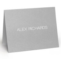 Modern Large Name Folded Shimmer Note Cards