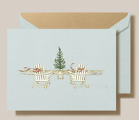 Engraved Seaside Christmas Boxed Folded Christmas Cards