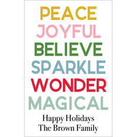 Colorful Holiday Wishes Flat Gift Enclosures