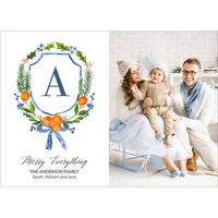 Holiday Citrus Wreath Flat Holiday Photo Cards