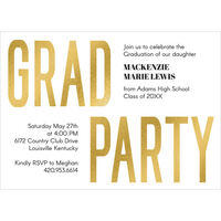 Gold Foil Grad Party Invitations