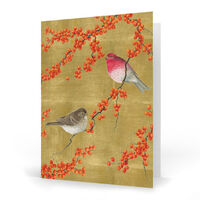 Birds and Berry Branches Folded Holiday Cards