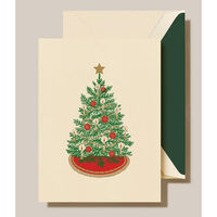 Engraved Candlelight Christmas Tree Boxed Folded Holiday Cards