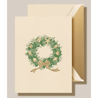 Engraved Seashells Wreath Boxed Folded Holiday Cards