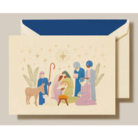 Nativity Folded Holiday Cards - Raised Ink