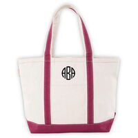 Personalized Medium Maroon Trimmed Classic Tote