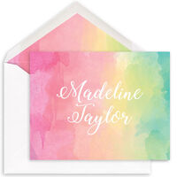 Rainbow Watercolor Folded Note Cards