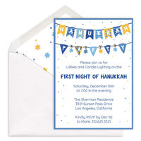 Fun Hanukkah Streamers Invitations