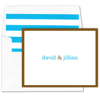 Chocolate & Robin's Egg Blue Foldover Note Cards