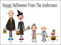 Halloween Family Customized Foldover Note Cards