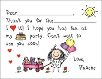 Wagon Full of Presents Fill-in the blank Thank You Note Cards