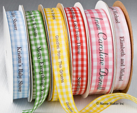 Personalized 5/8-Inch Gingham Ribbon