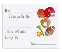 Sports Nut Fill-In Thank You Postcards