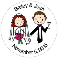 Wedding Round Gift Stickers in Color