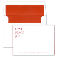 Love, Peace and Joy Hand-Bordered Note Cards