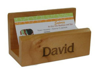 Monogrammed Wood Business Card Holder