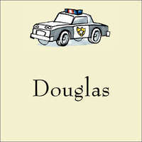 Police Car Gift Tag on Recycled Stock or Vinyl Label