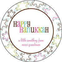 Starry Hanukkah Large Round Gift Stickers