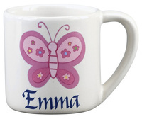 Butterfly 8-ounce Ceramic Mugs