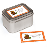 Owl Calling Cards in Tin Holder