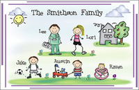 Stick Figure Family Laminated Placemat