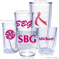 Personalized Pink Ribbon Tervis Tumblers