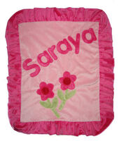 Personalized Pink Daisy Car Seat Blanket