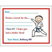 Karate Fill-In the Blanks Thank You Note Cards For Boys