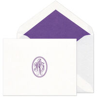 White Laid Foldover Monogram Note Cards in Your Style Choice