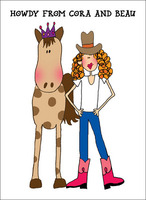 Horse Rider Vertical Customized Foldover Note Cards