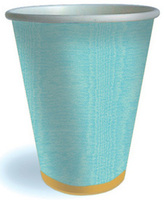 Mediterannean Blue Moire Paper Cups