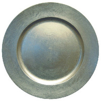 Large Round Silver Lacquer Charger Plate