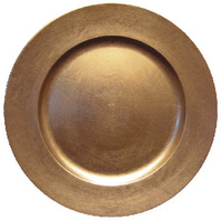 Large Round Gold Lacquer Charger Plate