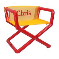 Orange Mesh Junior Director Chair with Red Frame
