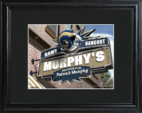 St. Louis Rams Pub Sign with Wood Frame