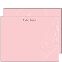 Pink Flourish Flat Note Cards