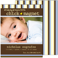 Chick Magnet Photo Birth Announcements