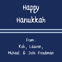Dark Blue Hanukkah Wishes Square Gift Stickers