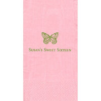 Design Your Own Moire Petal Pink Caspari Guest Towels