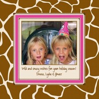 Giraffe Print with Pink Photo Cards