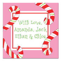 Candy Cane Christmas Gift Stickers