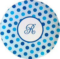 Blue Dots Melamine Plate