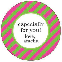 Stripe Design Round Gift Stickers