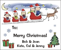 Santa Sleigh Gift Stickers