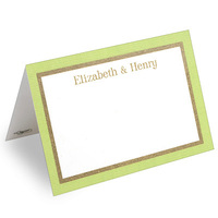Lime Grosgrain Bordered Printed Placecards