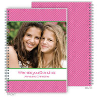 Pink Pinstripe Photo Spiral Journal