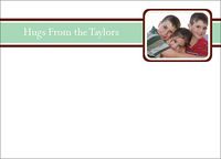 Mint Green Stripe Photo Flat Note Cards