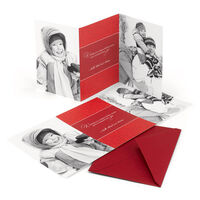 Red Tri-Fold Holiday Photo Cards